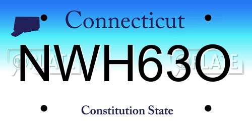 NWH63O Connecticut License Plate