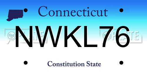 NWKL76 Connecticut License Plate