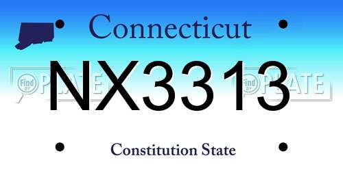 NX3313 Connecticut License Plate
