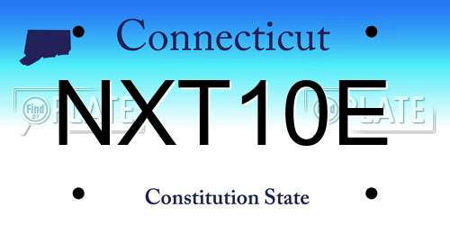 NXT10E Connecticut License Plate