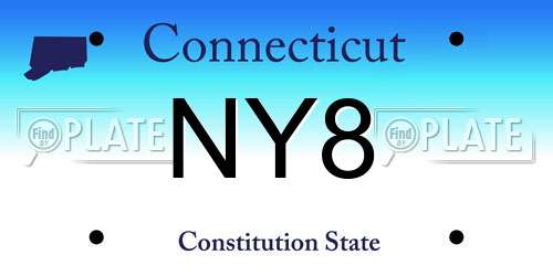NY8 Connecticut License Plate