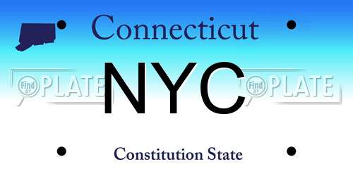 NYC Connecticut License Plate