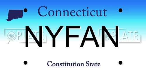 NYFAN Connecticut License Plate