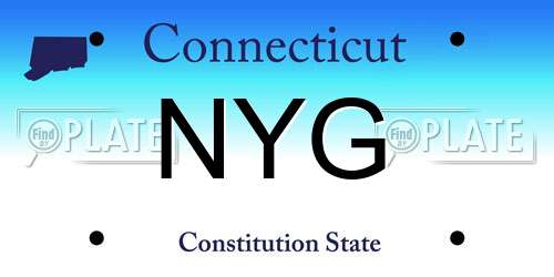 NYG Connecticut License Plate