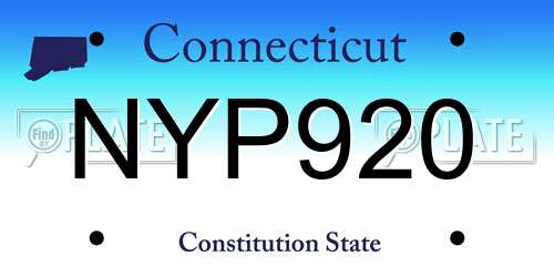 NYP920 Connecticut License Plate