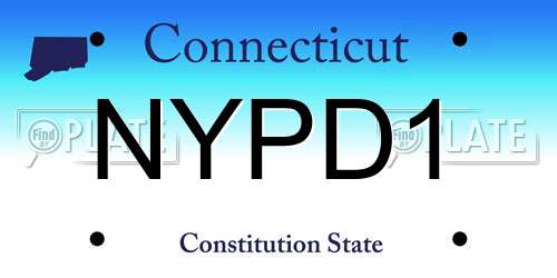 NYPD1 Connecticut License Plate