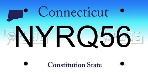 NYRQ56 Connecticut License Plate