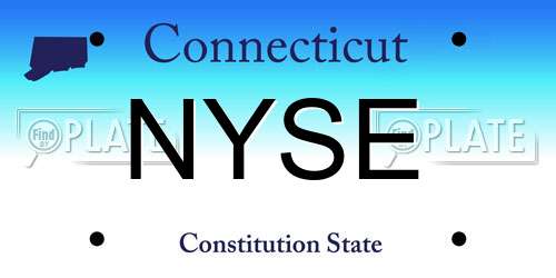 NYSE Connecticut License Plate