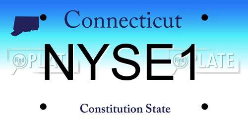 NYSE1 Connecticut License Plate