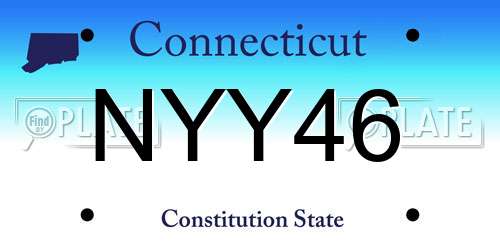 NYY46 Connecticut License Plate