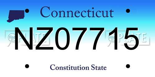 NZ07715 Connecticut License Plate
