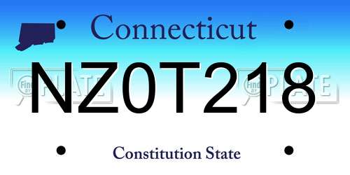 NZ0T218 Connecticut License Plate