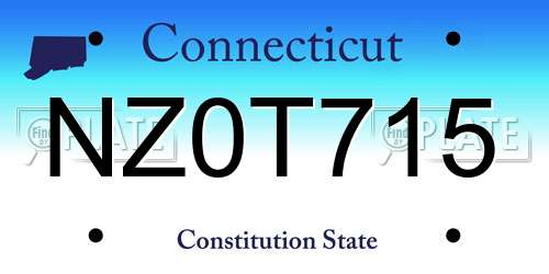 NZ0T715 Connecticut License Plate