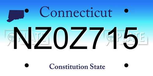 NZ0Z715 Connecticut License Plate