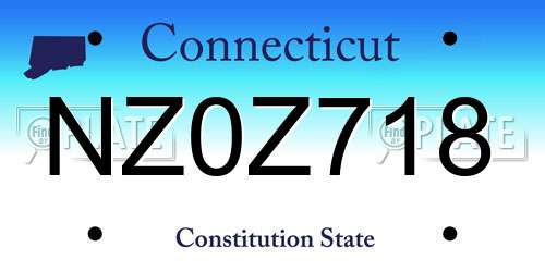 NZ0Z718 Connecticut License Plate