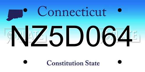NZ5D064 Connecticut License Plate