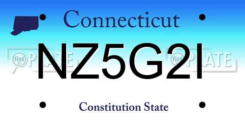 NZ5G2I Connecticut License Plate