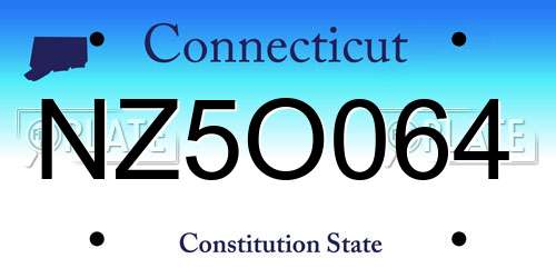 NZ5O064 Connecticut License Plate