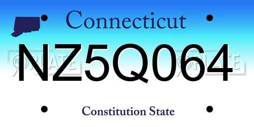 NZ5Q064 Connecticut License Plate