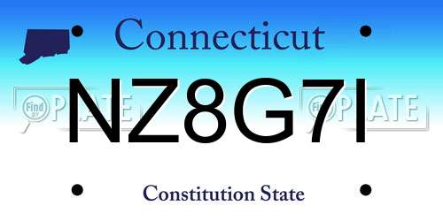 NZ8G7I Connecticut License Plate