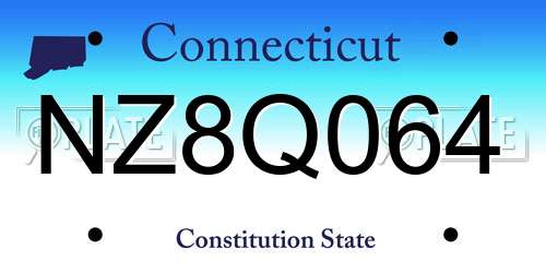 NZ8Q064 Connecticut License Plate