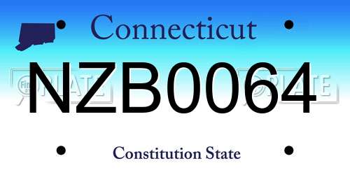 NZB0064 Connecticut License Plate