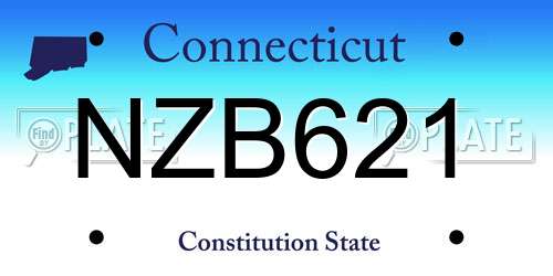 NZB621 Connecticut License Plate