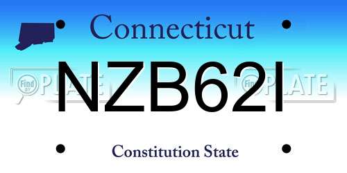 NZB62I Connecticut License Plate