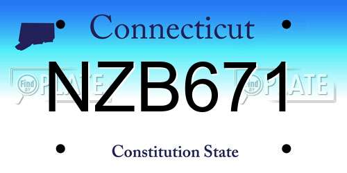 NZB671 Connecticut License Plate