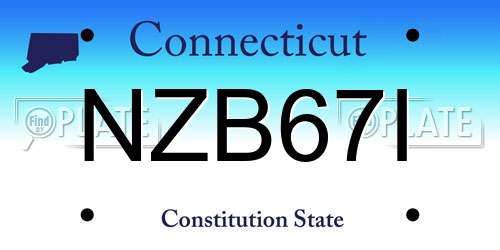 NZB67I Connecticut License Plate