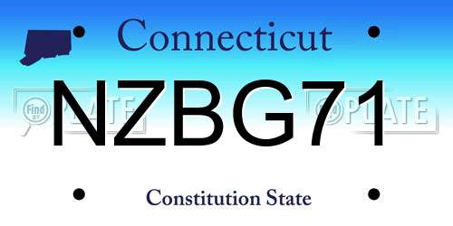 NZBG71 Connecticut License Plate