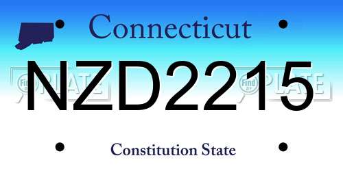 NZD2215 Connecticut License Plate