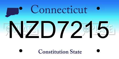 NZD7215 Connecticut License Plate