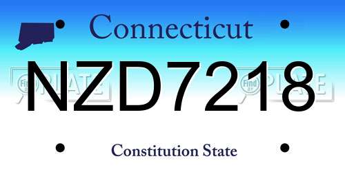 NZD7218 Connecticut License Plate