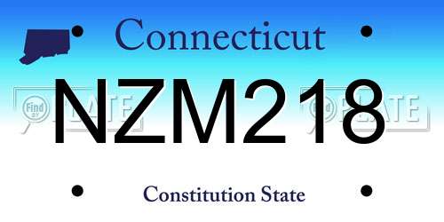 NZM218 Connecticut License Plate