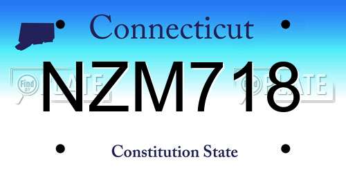 NZM718 Connecticut License Plate