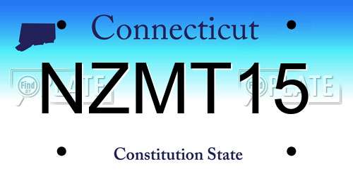 NZMT15 Connecticut License Plate