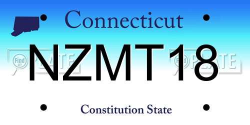 NZMT18 Connecticut License Plate