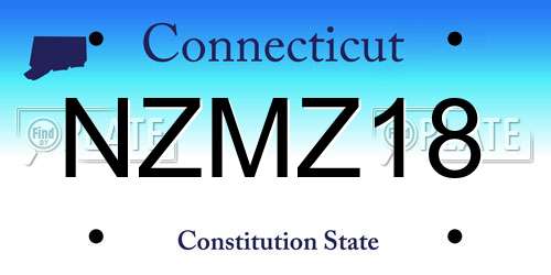 NZMZ18 Connecticut License Plate