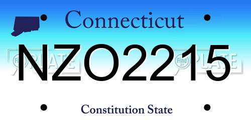 NZO2215 Connecticut License Plate