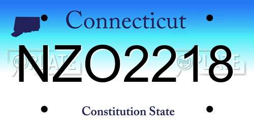 NZO2218 Connecticut License Plate