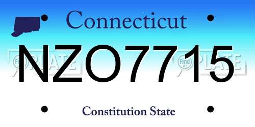 NZO7715 Connecticut License Plate