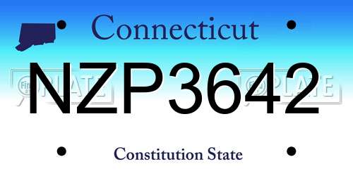 NZP3642 Connecticut License Plate