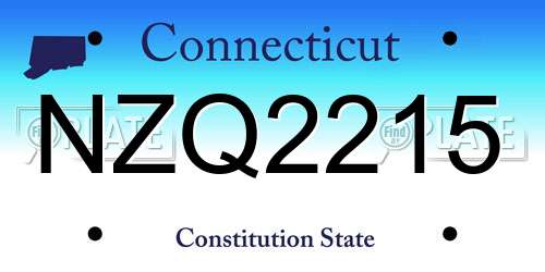 NZQ2215 Connecticut License Plate