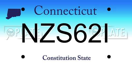 NZS62I Connecticut License Plate