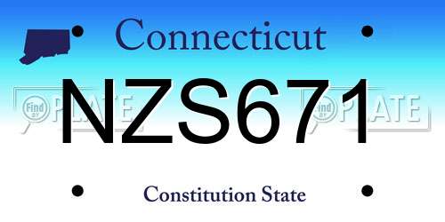 NZS671 Connecticut License Plate