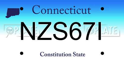 NZS67I Connecticut License Plate