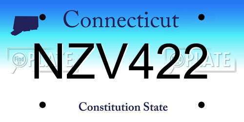 NZV422 Connecticut License Plate