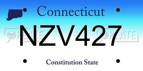 NZV427 Connecticut License Plate