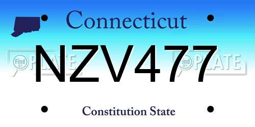 NZV477 Connecticut License Plate